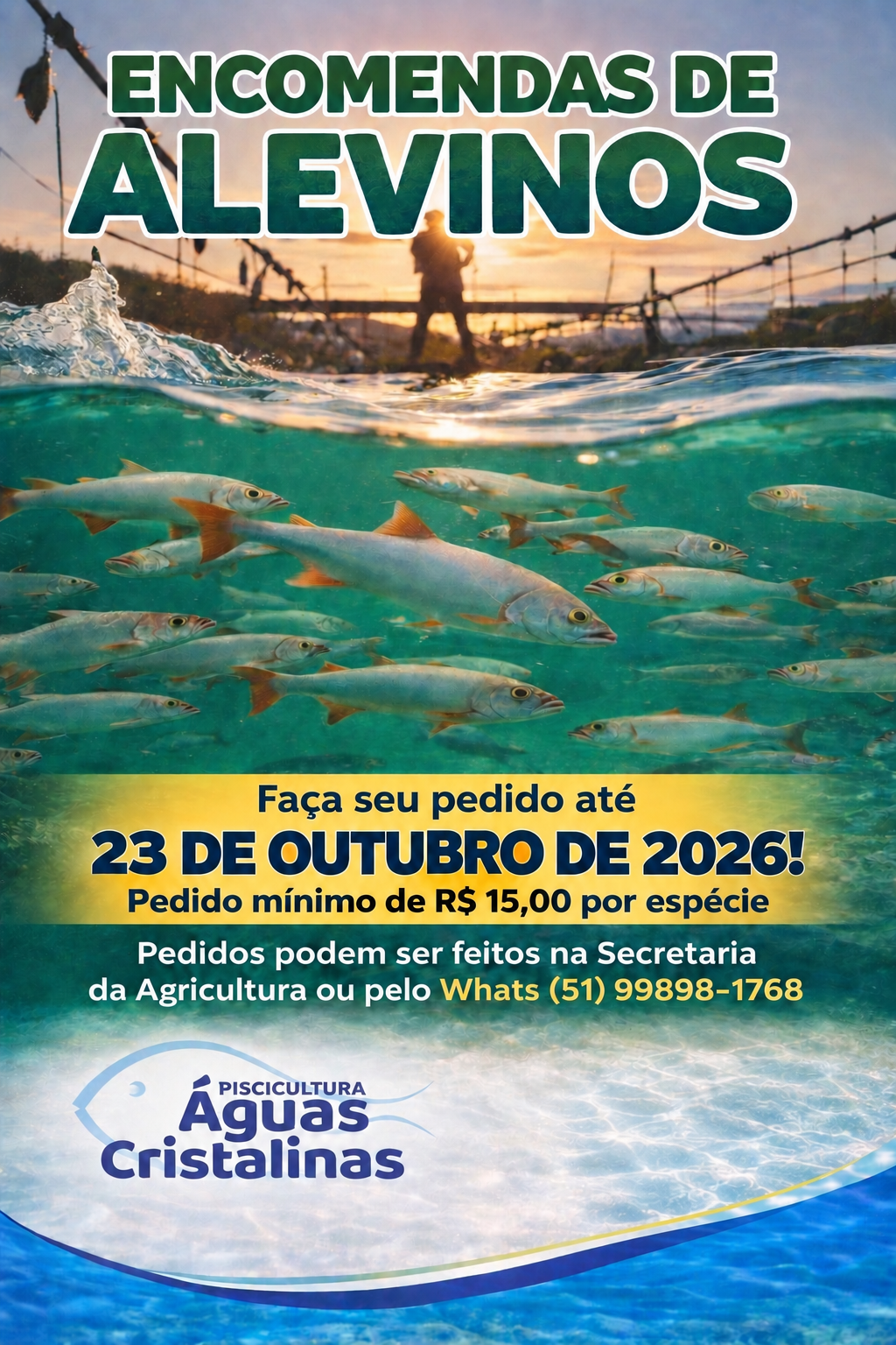 Barão recebe encomendas de alevinos até 23 de outubro